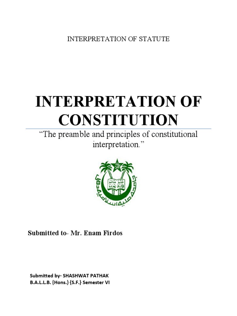Constitutional Interpretation Principles | PDF | Constitution ...