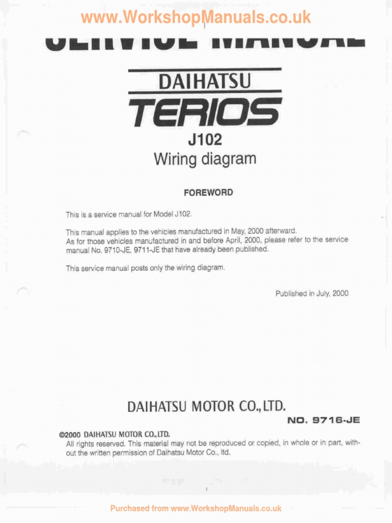 Daihatsu Terios Wiring Diagrams PDF PDF