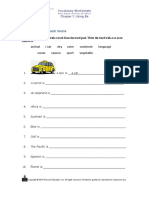 Worksheet 1.: Singular Nouns