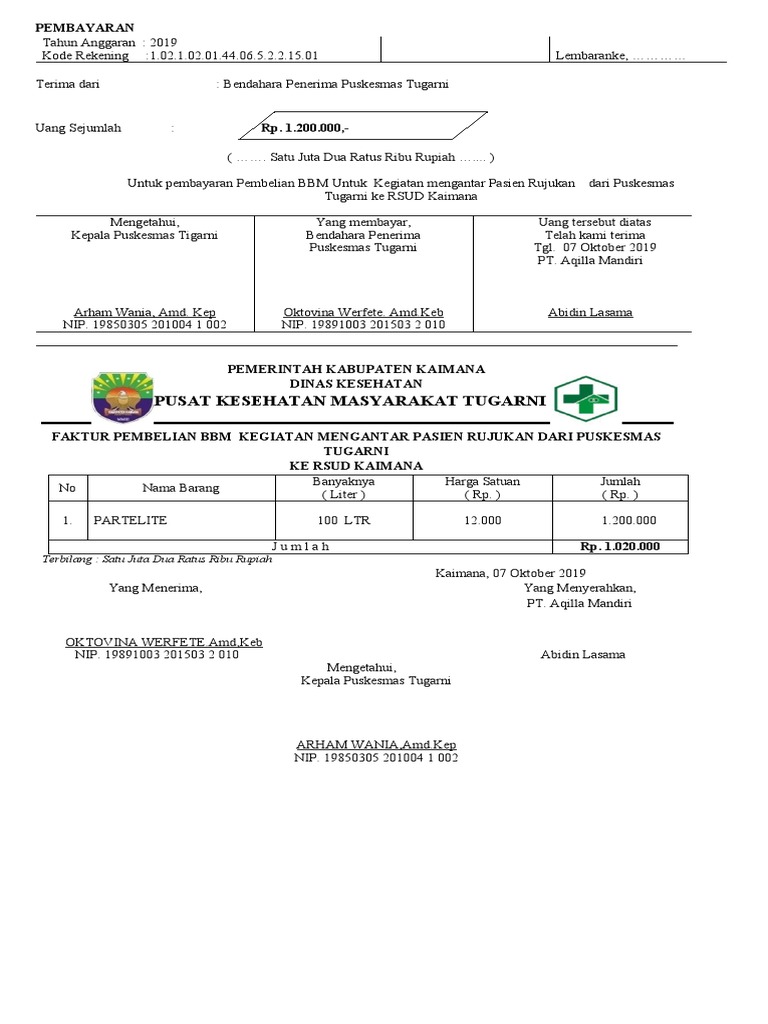 Tanda Pembayaran Hamria | PDF