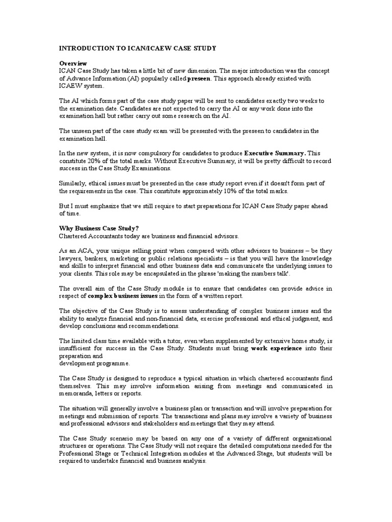 Introduction To Ican/Icaew Case Study PDF Share Repurchase Stocks