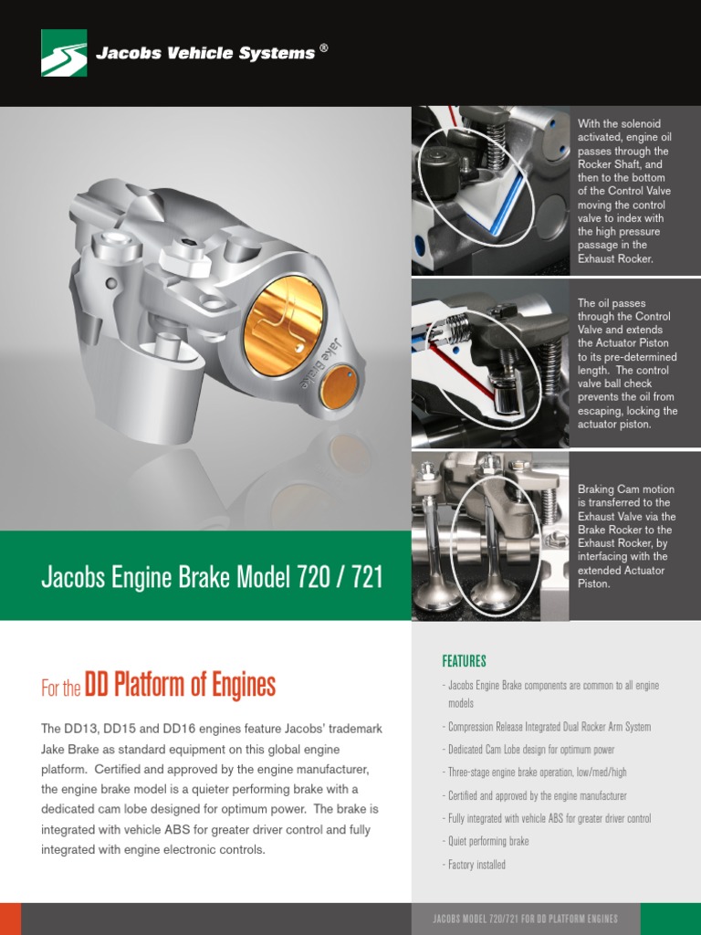 DD Platform of Engines: Jacobs Engine Brake Model 720 / 721 | PDF ...