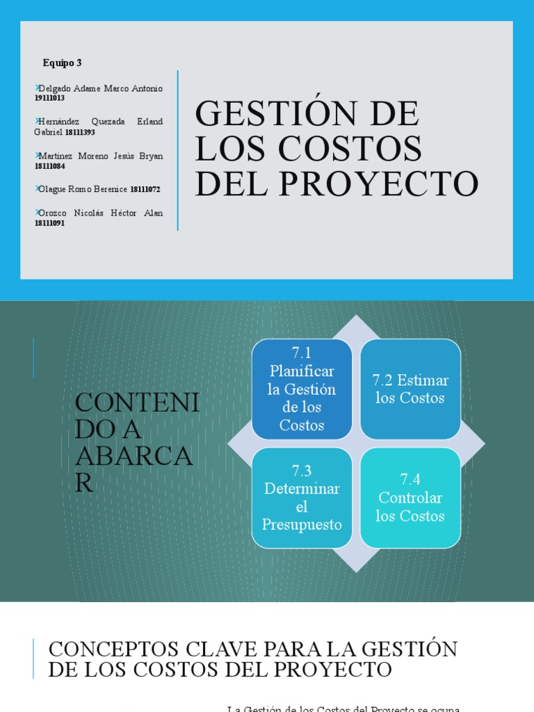 Gestión de Los Costos Del Proyecto | PDF | Presupuesto | Economias