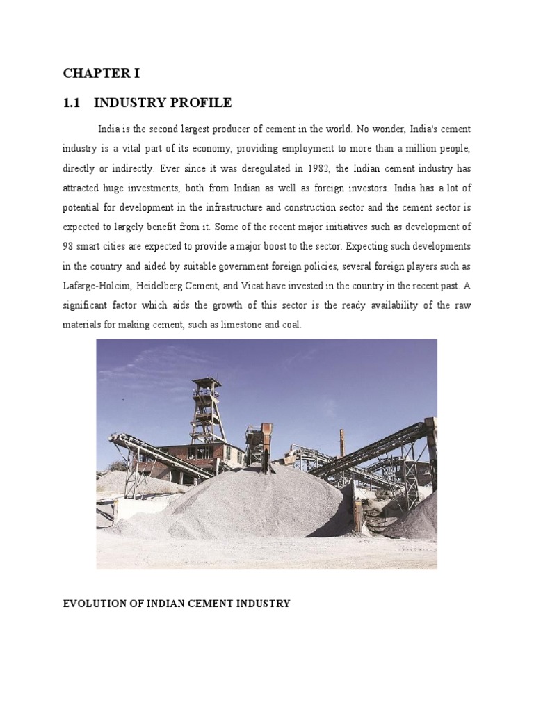 1.1 Industry Profile: Evolution of Indian Cement Industry | PDF | Swot ...