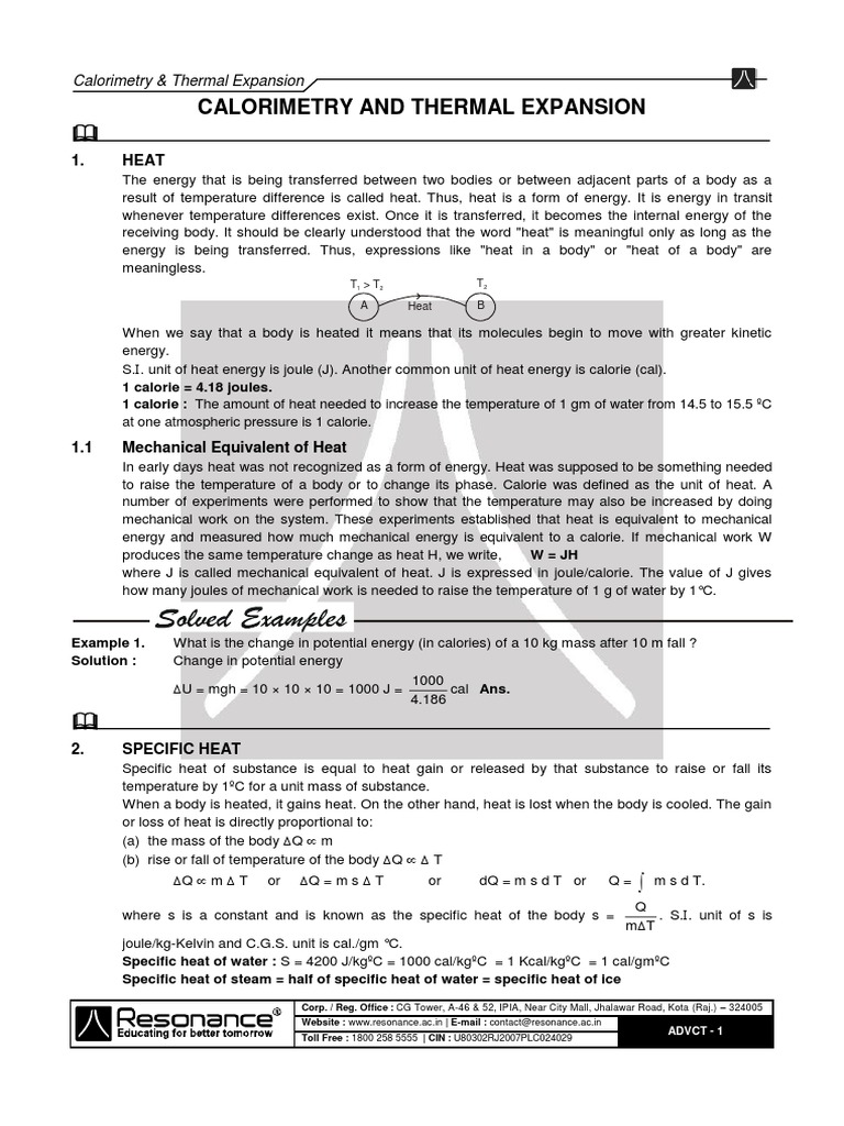 Calorimetry and Thermal Expansion Overview | PDF | Latent Heat | Heat