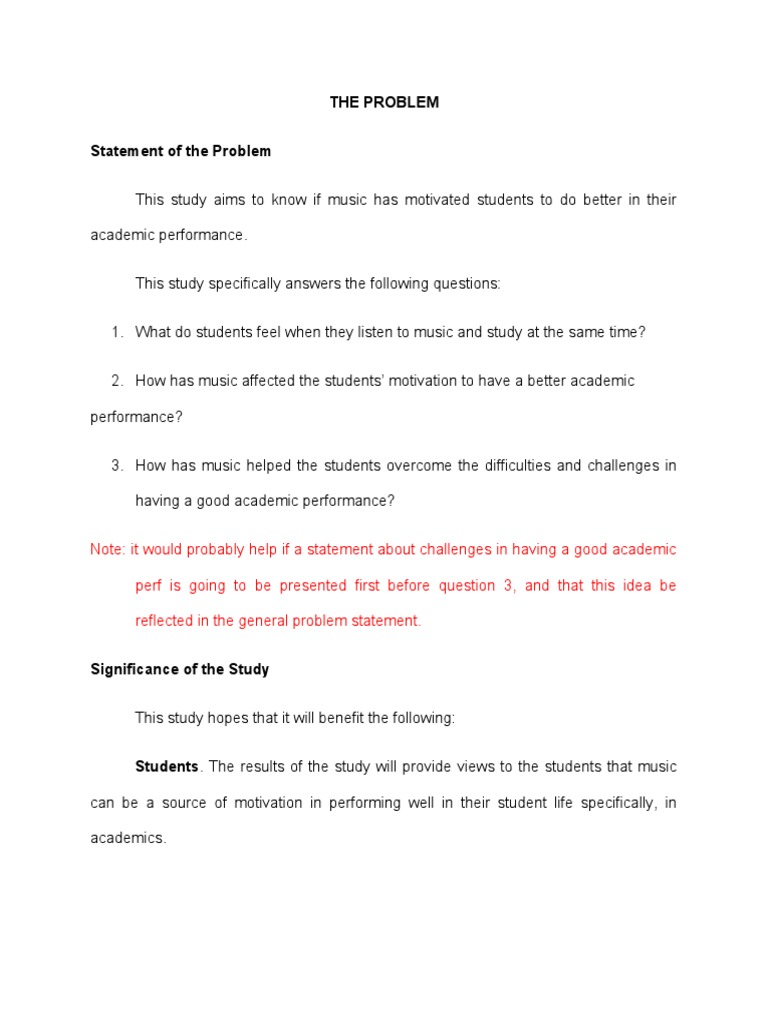 The Problem Statement of The Problem | PDF | Motivation | Motivational