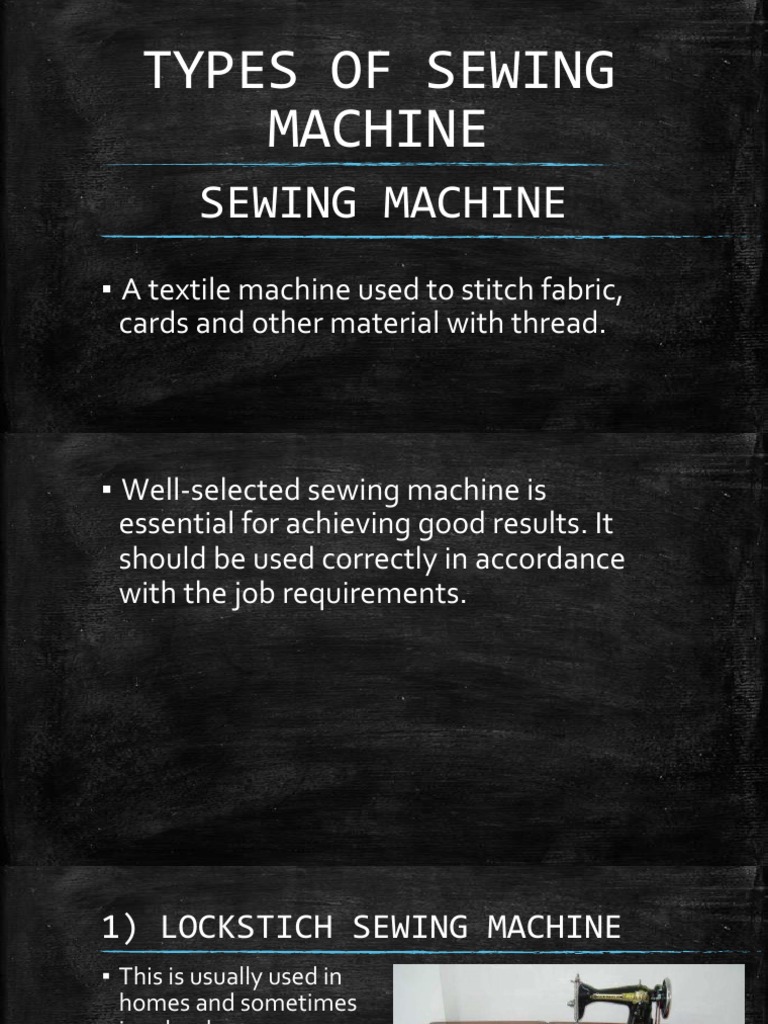 Types of Sewing Machine PDF