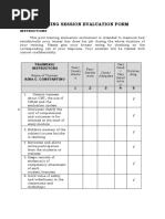 TRAINING SESSION EVALUATION FORM - RinaConstantino