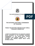 ELECTORAL PROCESSES IN EAST AFRICA TANZANIAS PERSPECTIVE by MR EMMANUEL KAWISHE PDF