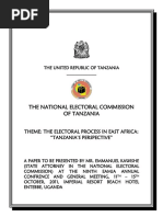 ELECTORAL PROCESSES IN EAST AFRICA TANZANIAS PERSPECTIVE by MR EMMANUEL KAWISHE PDF