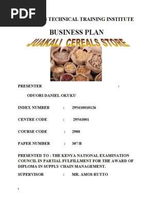 cereals business plan