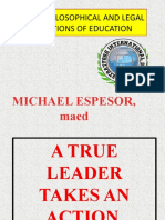 History, Philosophical and Legal Foundations of Education: Michael Espesor, Maed