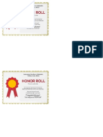Honor Card - Text Can Be Edited in MS Word
