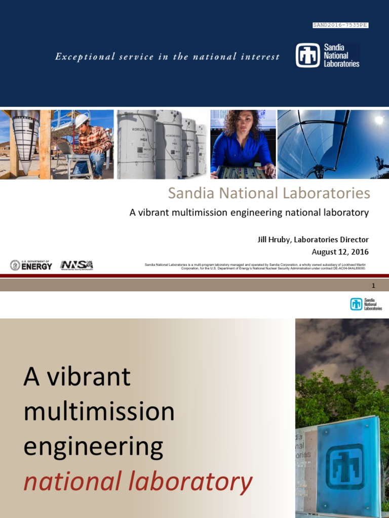 Sandia National Laboratories: A Vibrant Multimission Engineering ...