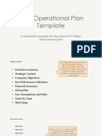 2020 Operational Plan Template: A Presentation Template For King Edward VII College 2020 Operating Plan