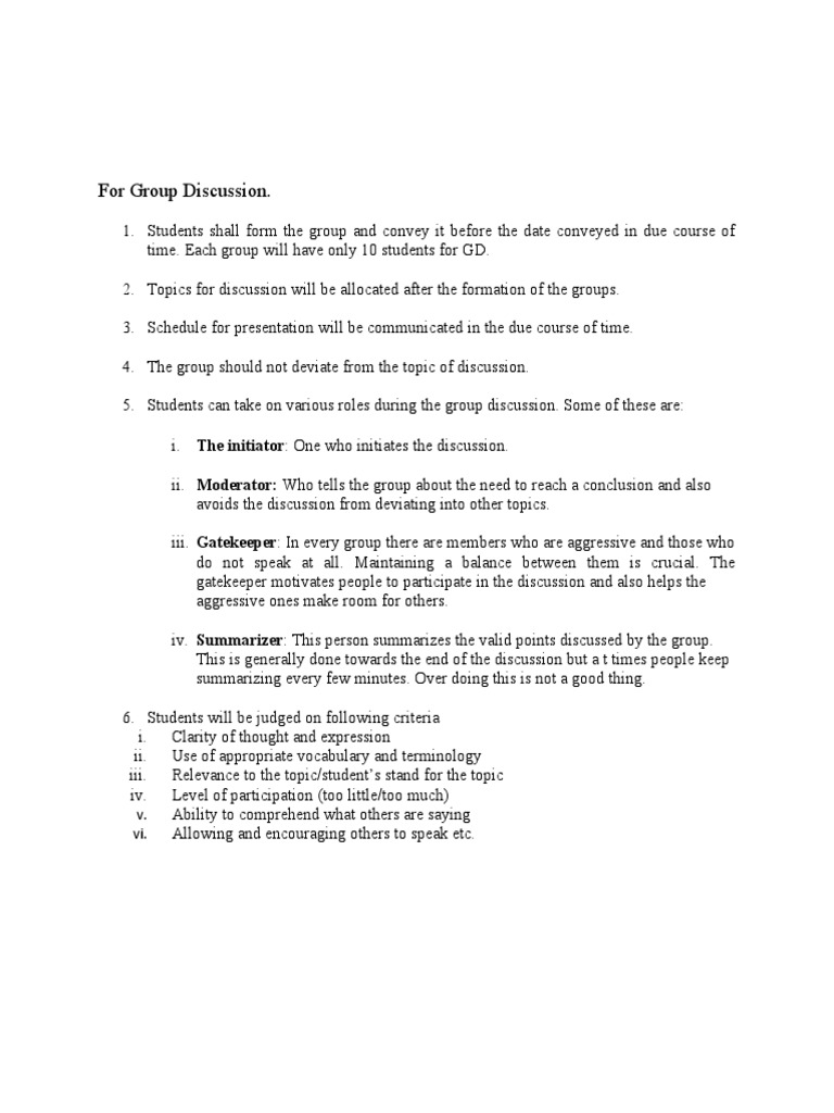Guidelines For GD PDF