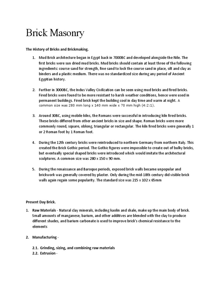 Brick Masonry Building Construction Pdf Brick Mud