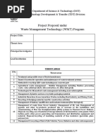 Project Proposal Under Waste Management Technology (WMT) Program