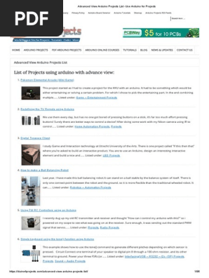 Advanced View Arduino Projects List -Use Arduino for Projects