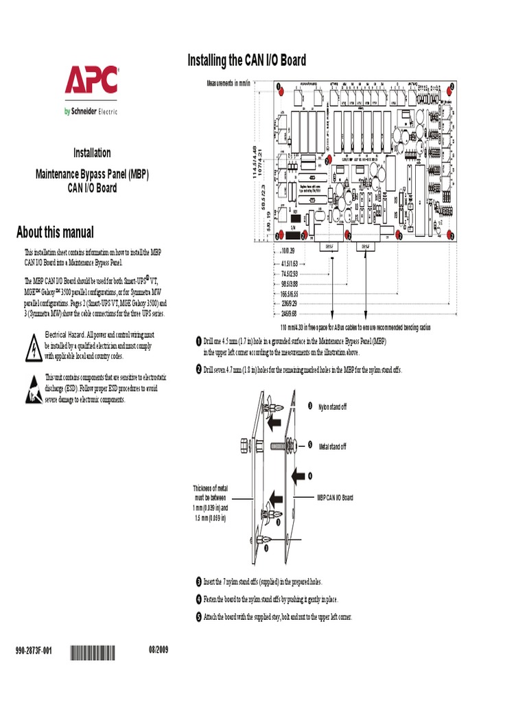 Installing The CAN I/O Board | PDF | Relay | Electrostatic Discharge