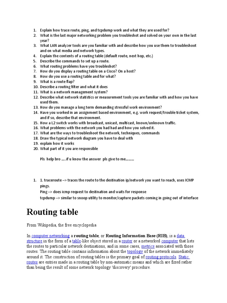 Routing Table: Computer Networking Data Structure Router Computer ...