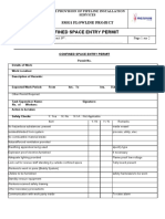 Confined Space Entry Permit: Smg1 Flowline Project