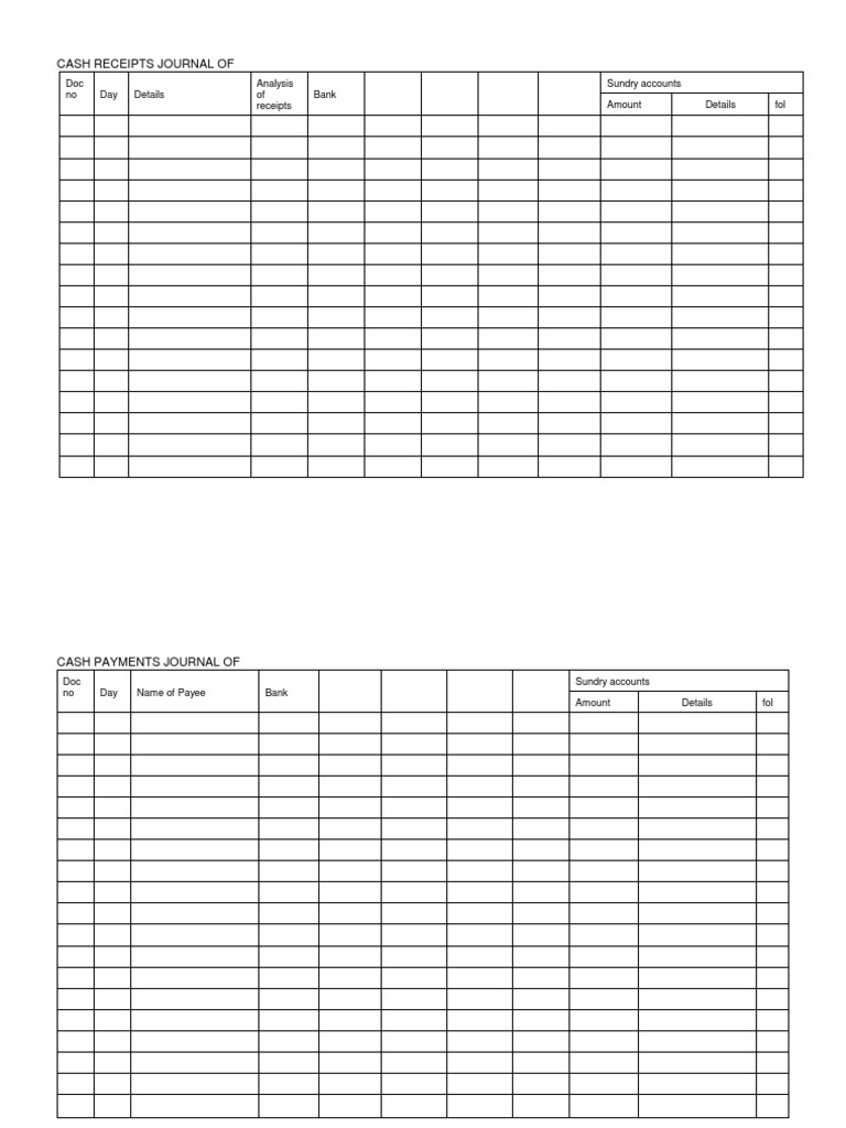 Accounting Journal Templates | PDF | Debits And Credits | Payments