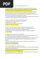 Lecture 5 Events After The Reporting Period Multiple Choice