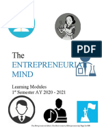 Entrepreneurial Mind: Learning Modules 1 Semester AY 2020 - 2021