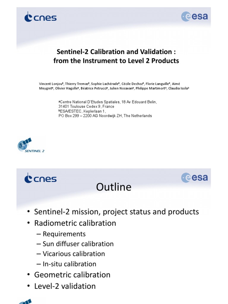 Sentinel-2 Calibration and Validation Overview | PDF | Outer Space ...