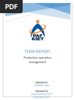 Term Report: Production Operation Management