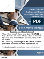 Object Oriented Analysis and Design: Elaboration-I