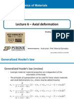 Lecture 6 - Axial Deformation: ME 323 - Mechanics of Materials