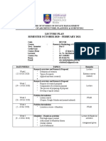 Lecture Plan Semester October 2020 - February 2021