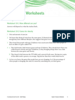 Answers To Worksheets: Worksheet 19.1 How Different Are You?