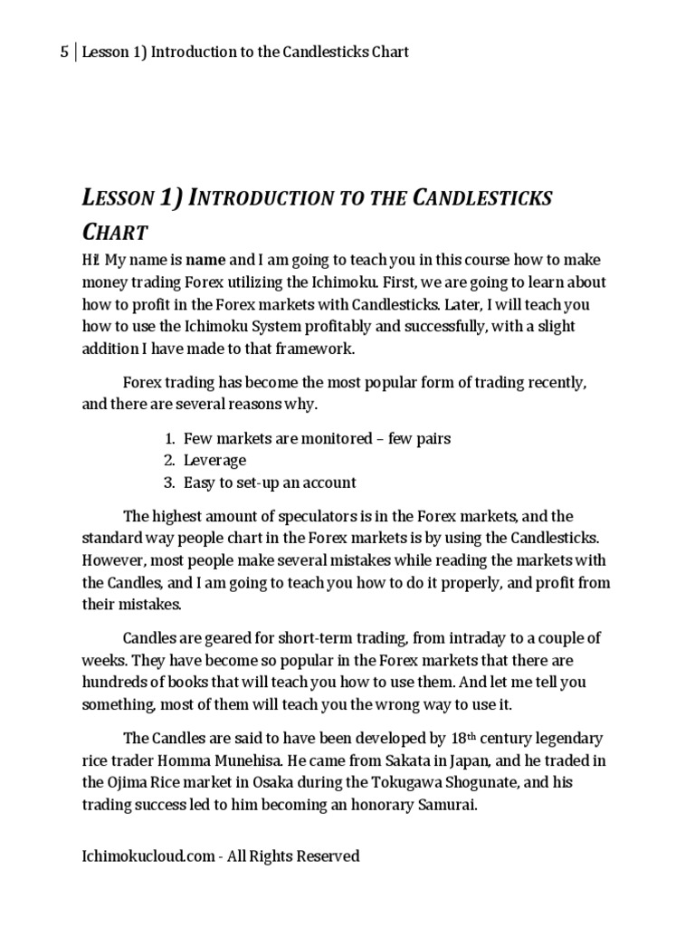 Introduction To The Candlesticks Chart | PDF