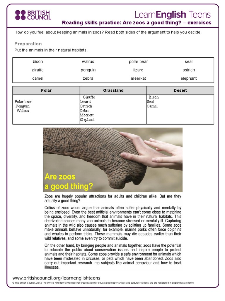 Why Zoos Are Good Reading Answers informacionpublica.svet.gob.gt