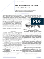 Design Calculation of Pelton Turbine For 220 KW: Than Zaw Oo, Nyi Nyi, Cho Cho Khaing