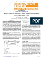 Design Calculation of Kaplan Turbine Runner Blade For 15kw Micro Hydropower Plant