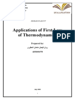 Applications of First Law of Thermodynamics