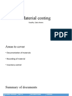 Material Costing: Faculty: Zaira Anees