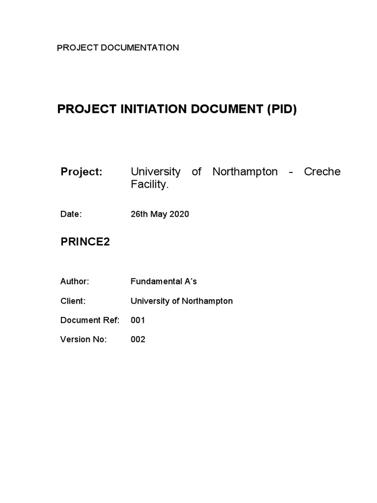 PID Template To Submit PDF Risk Management Child Care