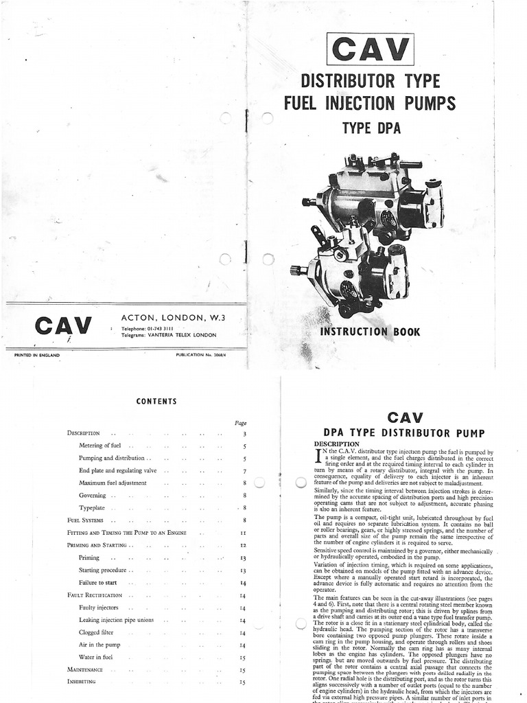 Cav Injector Pump Manual