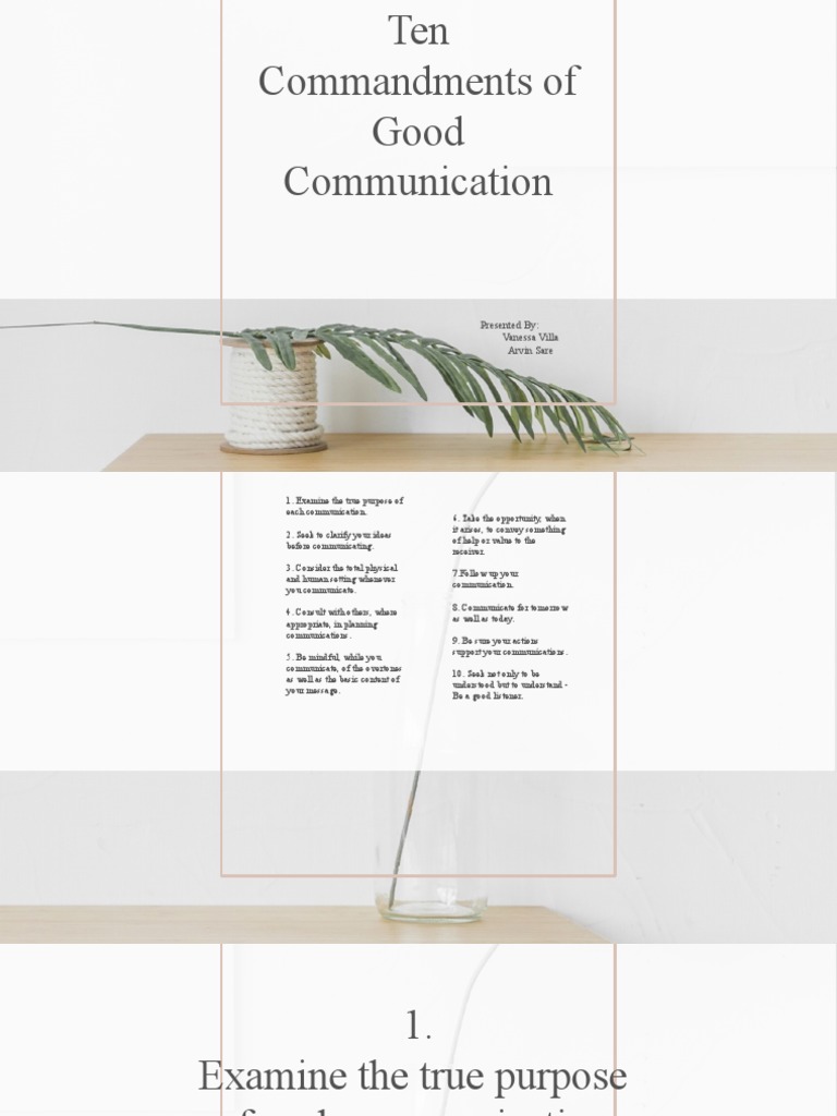 Ten Commandments of Effective Communication | PDF | Attitude ...
