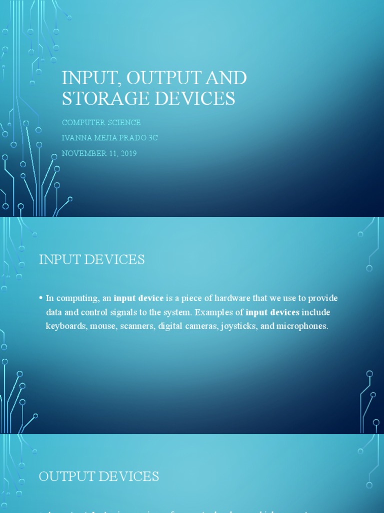 Input, Output and Storage Devices | PDF