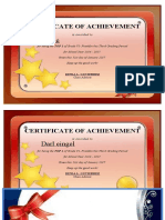 Renzelle Jaira B,: Certificate of Achievement