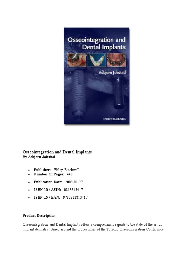 Osseointegration and Dental Implants | PDF