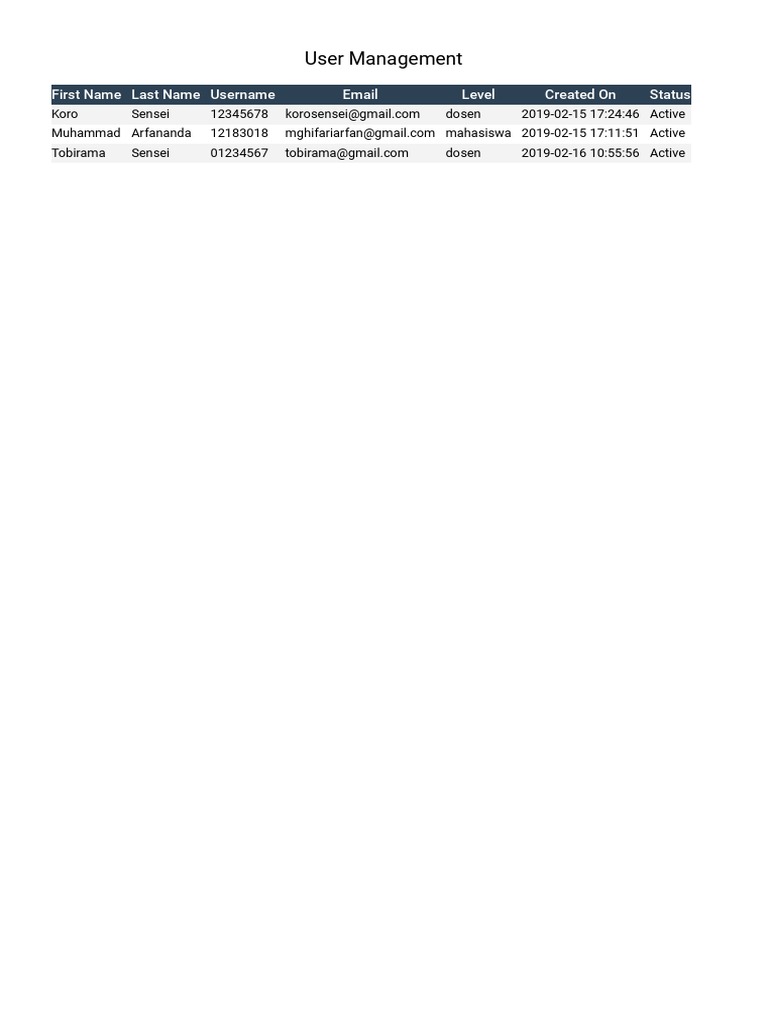 User Management System Overview | PDF