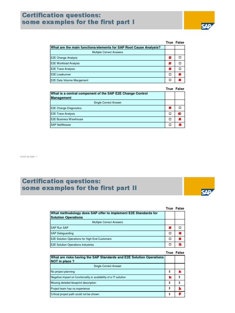 RUN SAP Certification Example Solved | PDF | Sap Se | Business Process
