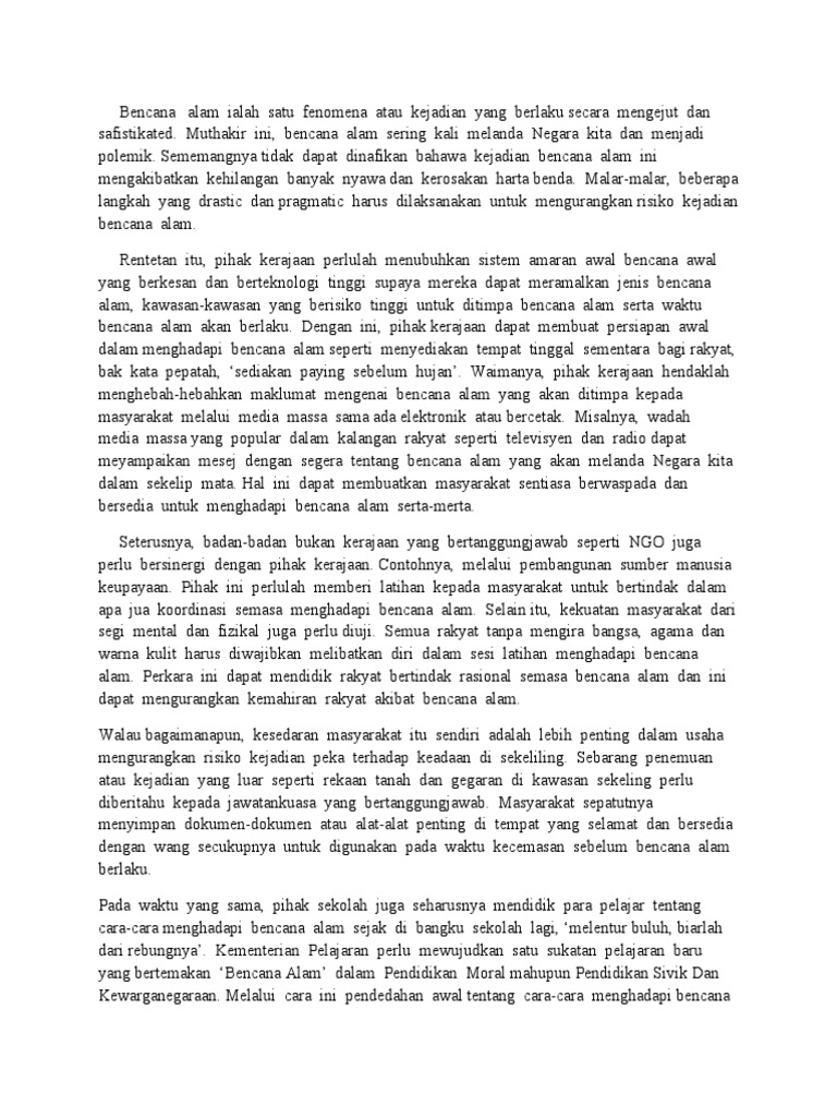 Karangan Bencana Alam